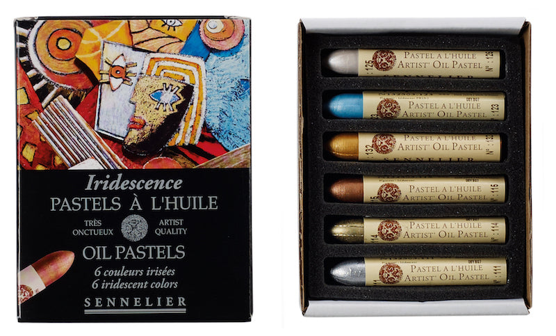 Set 6 Iriserend kartonnen doos Oliepastels Sennelier