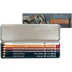 Cretacolor oliepotlood set van 6 in blik