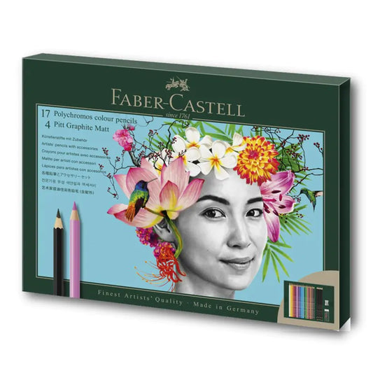 Tekenset Faber-Castell Polychromos en Pitt Grafiet Matt 23-delig