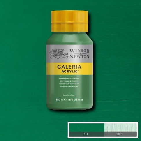 500ml  484 S1  Permanent Green Middle Galeria Acryl