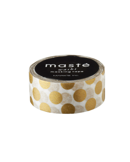 Washi tape Masté katten wit met gouden stippen