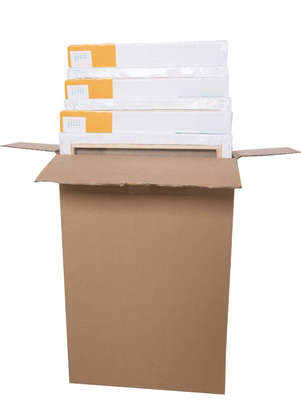 Doos (6) 30x120 cm, Schildersdoek katoen smal, in de winkel ook per stuk te koop