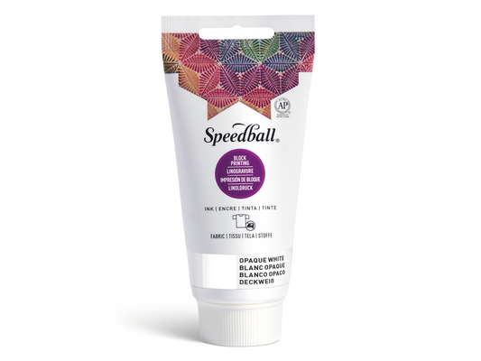 Blockprint inkt Waterbasis 75ml Speedball wit