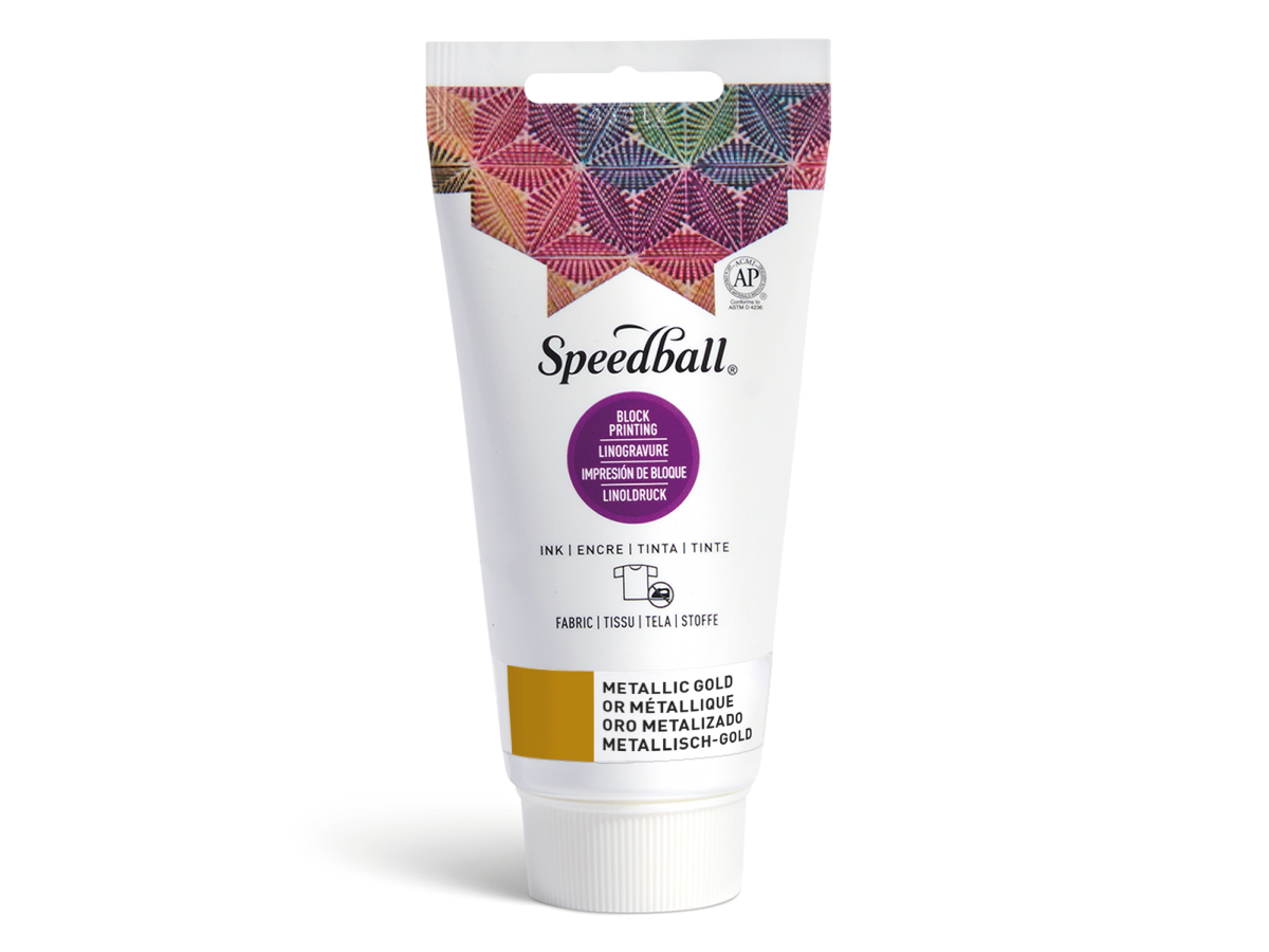 Blockprint inkt Waterbasis 75ml Speedball goud