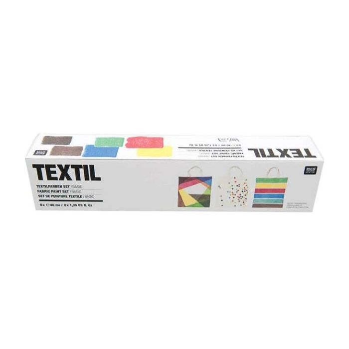 Textielverf set Basic  6 x 40 ml Ricodesign