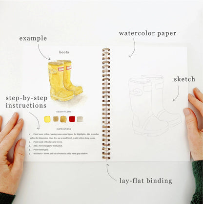 Aquarelverf werkboek - Tuinen - emily lex studio watercolor workbook