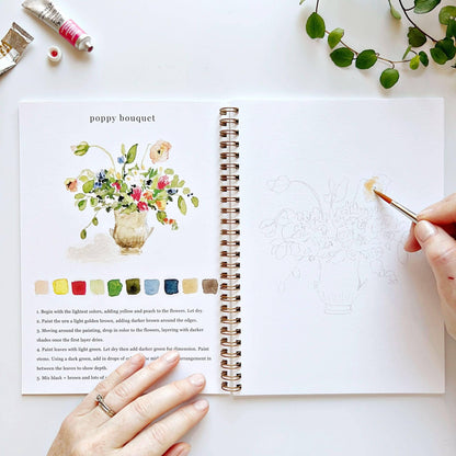 Aquarelverf werkboek - Bouquets- emily lex studio watercolor workbook