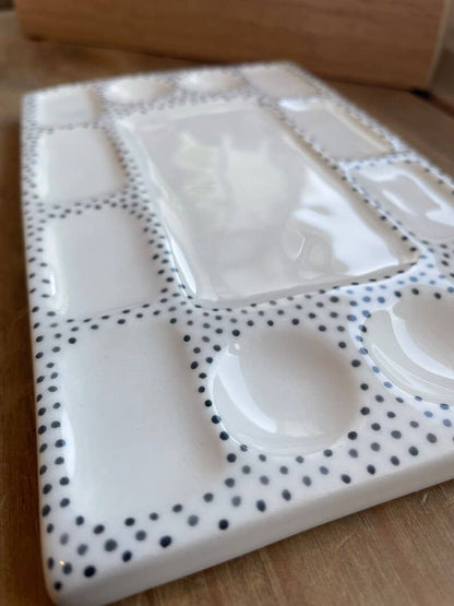 Handgemaakt Porselein palet, origineel keramisch kunstenaarspalet, aquarelpalet, muddy ceramic