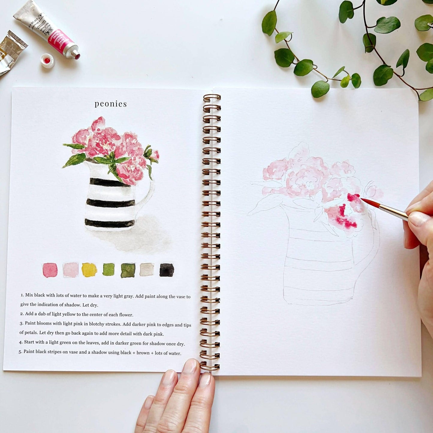 Aquarelverf werkboek - Bouquets- emily lex studio watercolor workbook
