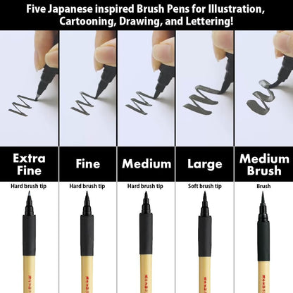 Kuretake Bimoji Fude Pen zwarte inkt, zacht breed brush