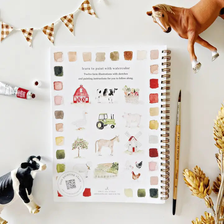 Aquarelverf werkboek - Farm- emily lex studio watercolor workbook