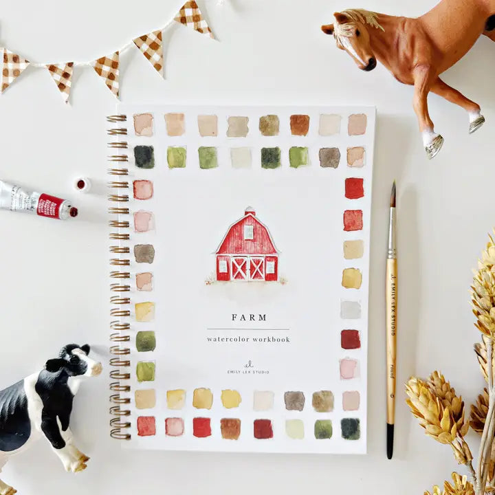 Aquarelverf werkboek - Farm- emily lex studio watercolor workbook