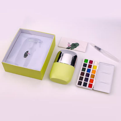 Miya HIMI solid Aquarelverf Set 18 kleuren in box Geel