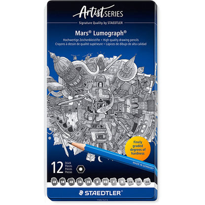 Set Potloden Staedtler Mars Lumograph x12 6B-4H