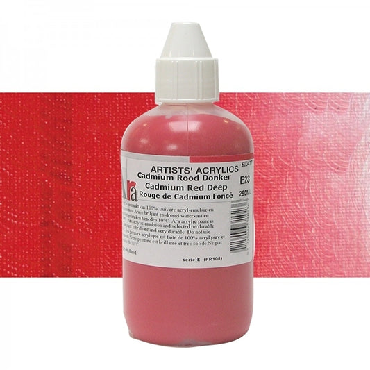 ARA 250ml  E23  CADMIUM ROOD DONKER Artists Acrylics