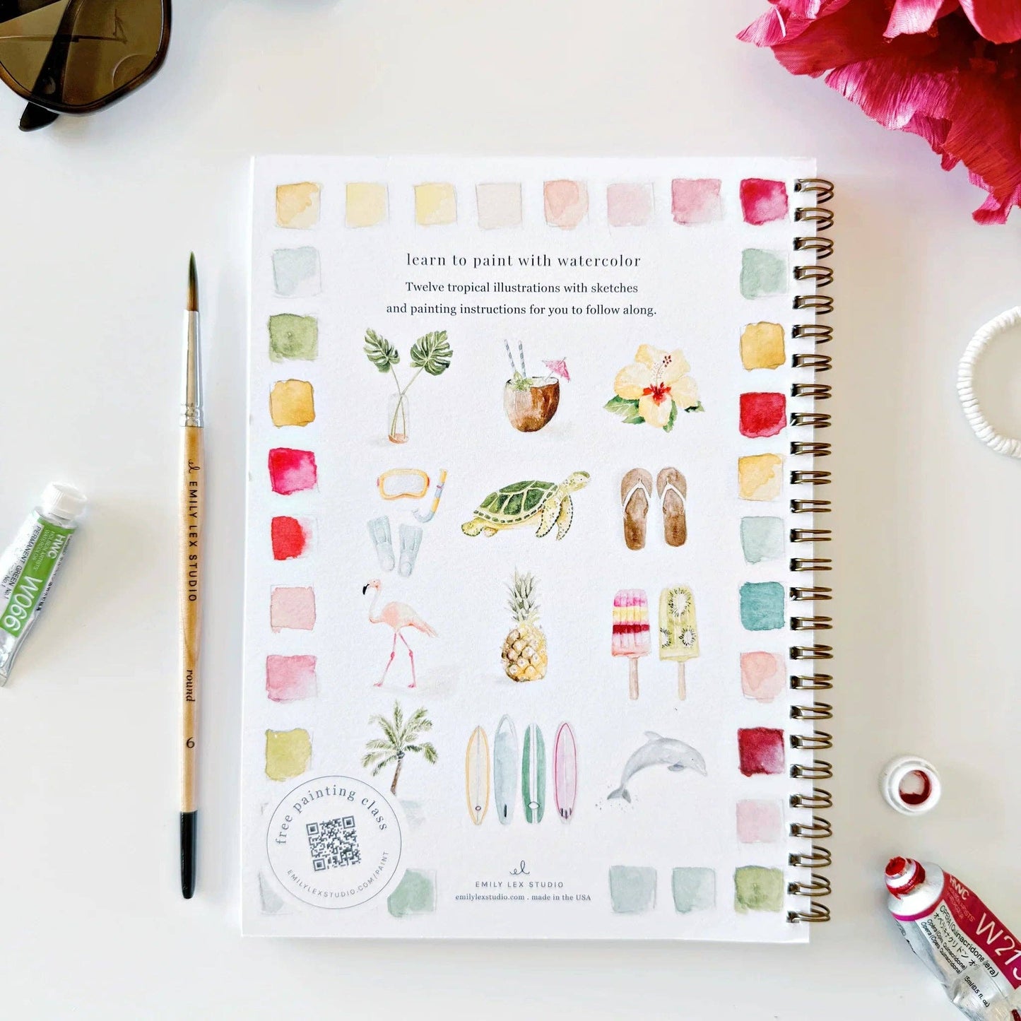 Aquarelverf werkboek - Tropisch - emily lex studio watercolor workbook