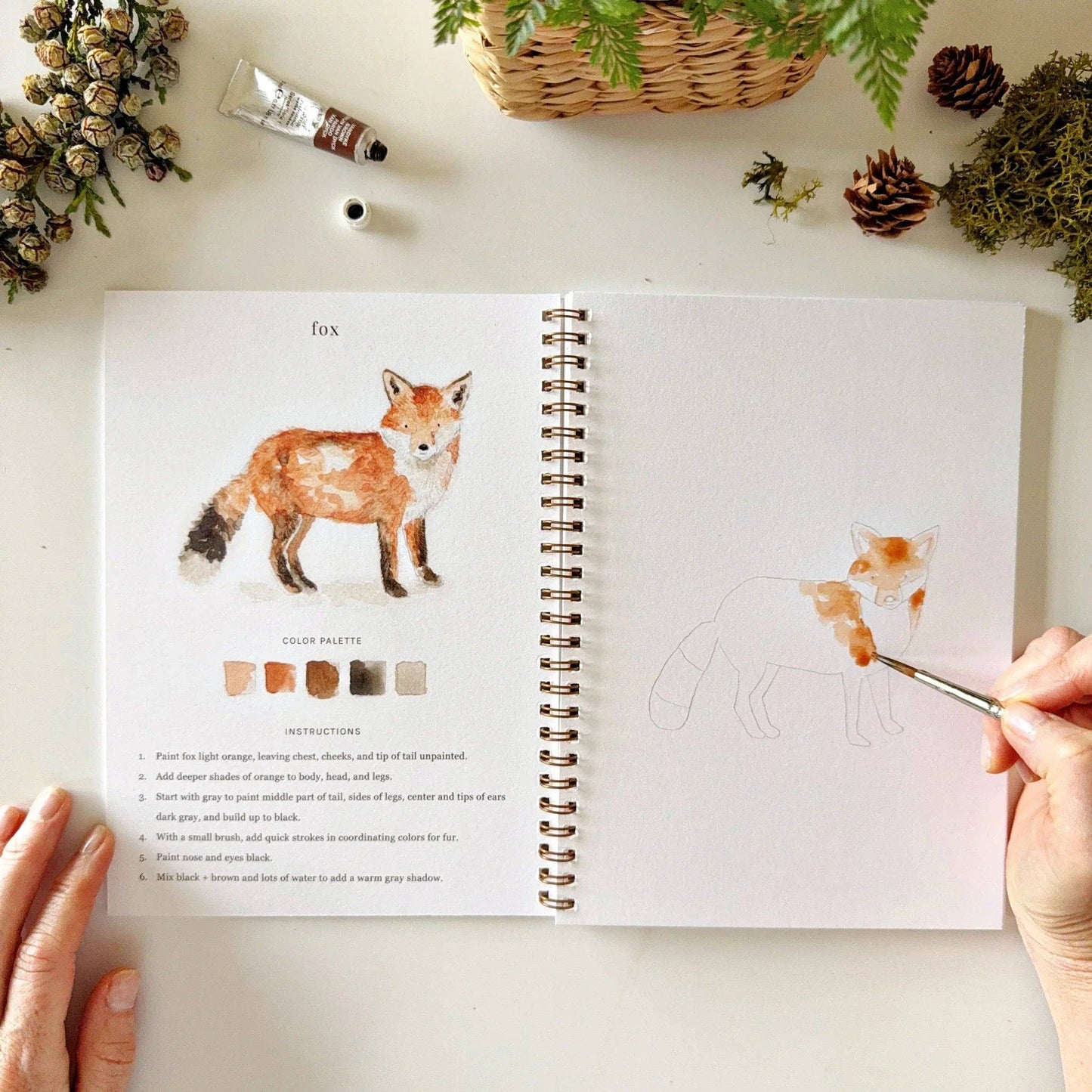 Aquarelverf werkboek - Bosland - emily lex studio watercolor workbook