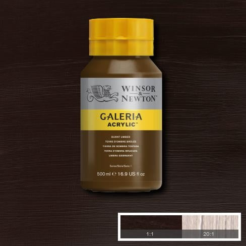 500ml  076 S1  Burnt Umber Galeria Acryl