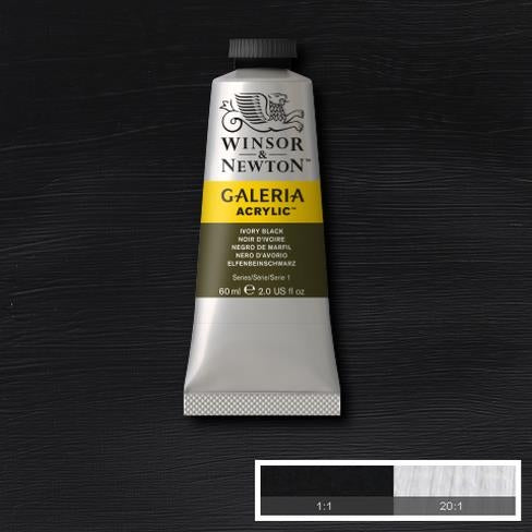 60ml  331 S1  Ivory Black Galeria Acryl