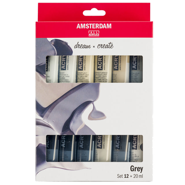 Amsterdam Acrylverf Set Grey 12x20 ml
