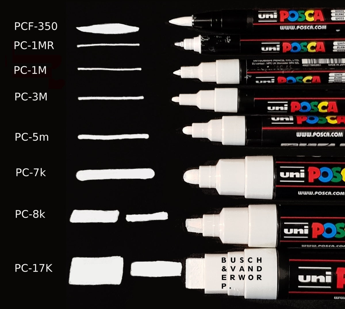 Posca verf stift PC3M Rood