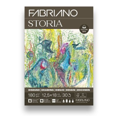 Fabriano Storia tekenpapier 12.5x18 cm 180 g/m2 25% katoen 30 vel