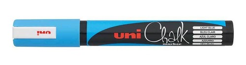 PWE-5M 1.8-2.5 mm Medium Blauw krijtstift Uni Chalk Marker
